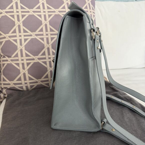 Meli Melo Anthropologie Norina Backpack Seafoam Green Blue Leather Italy - Picture 5 of 16